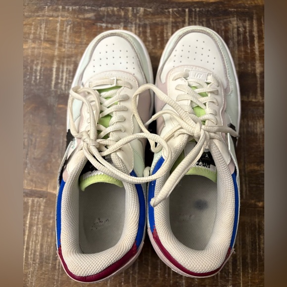 Nike Air Force One Women's Sneakers in Cream, Black, and Red - Picture 3 of 7